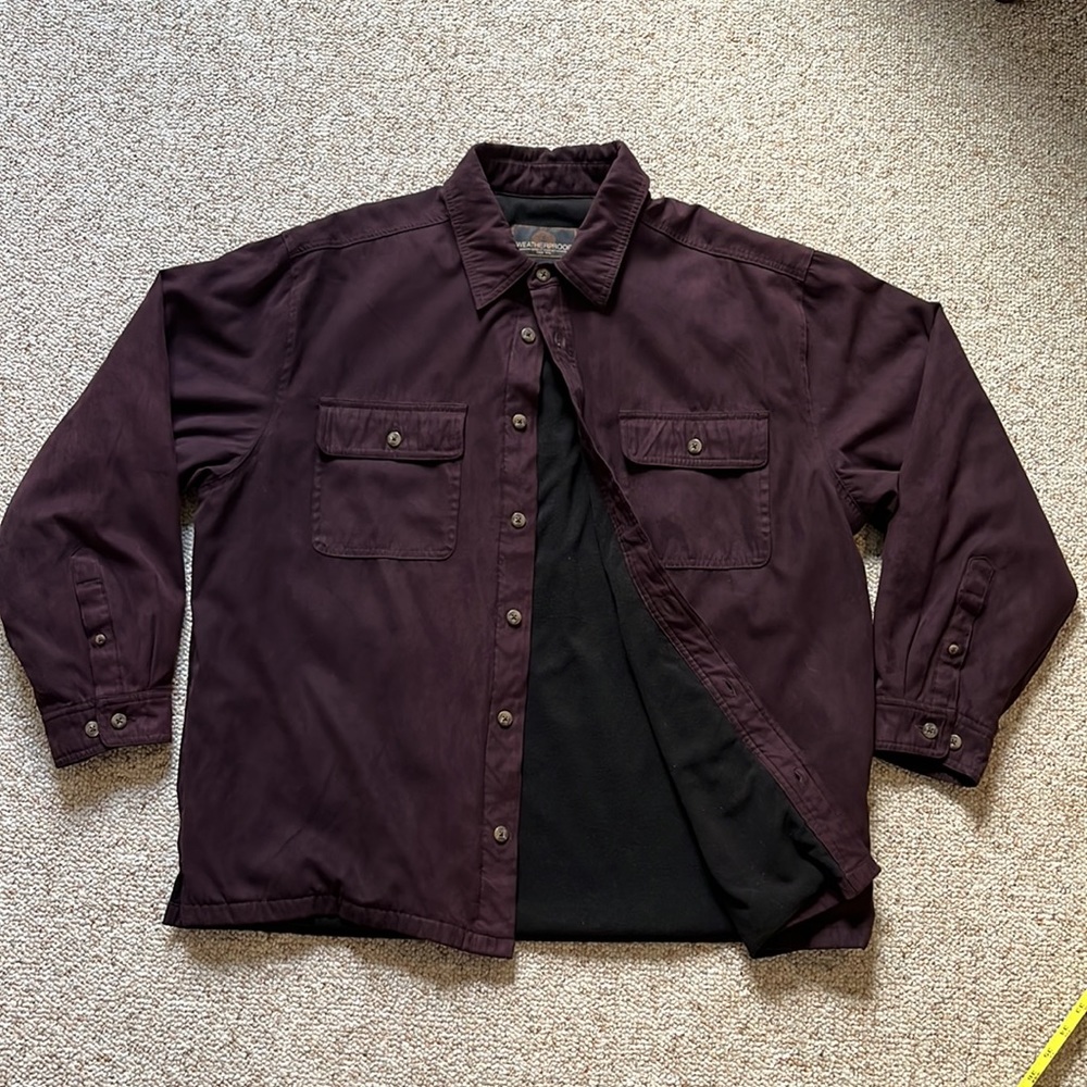 Weatherproof Long Sleeve Fleece-lined Shirt Jacket Purple Men’s L